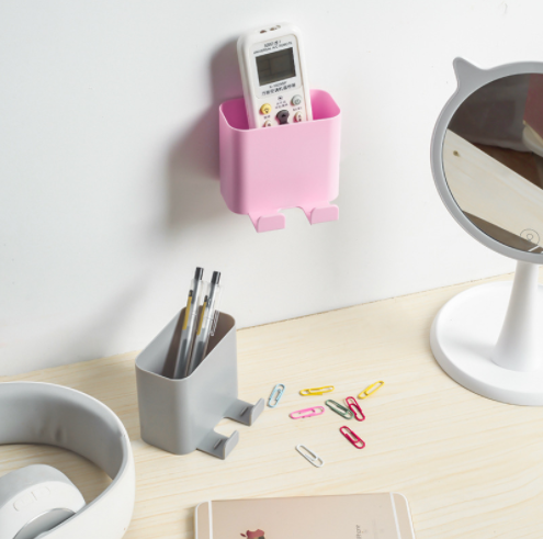 免打孔收纳盒墙壁挂壁空调遥控板床头床头手机充电置物盒